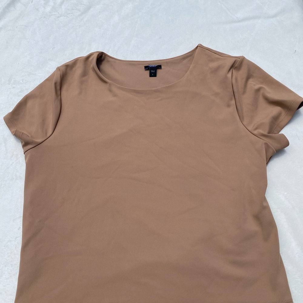 Express Fitted Tan Short Sleeve Tee